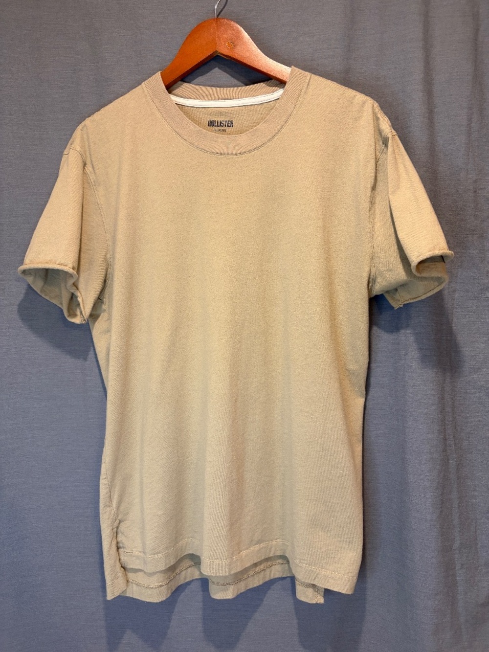 Hollister Relaxed Fit T-Shirt Beige Khaki Tan Mens Medium Soft